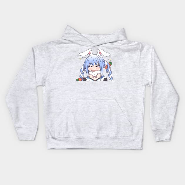 Usada Pekora Chibi Kids Hoodie by Kent